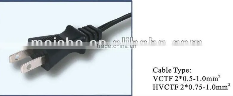 7A 125V 2PINS Japan ac adapter plug types