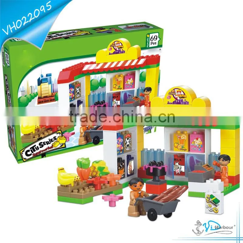 Best Education Children Plastic Building Blocks Supermarket Toy