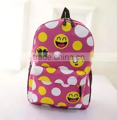 free sample Emoji backpack/emoji nal qq smile face canvas daypack backpack cool Cute Emoji Backpack Cool Kids School Backpack