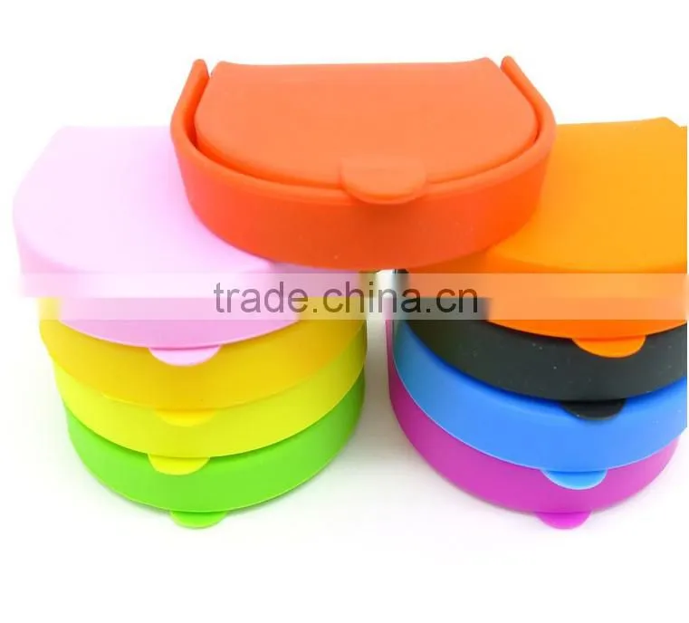 2015 Wholesale Silicone coin case/ round change purses