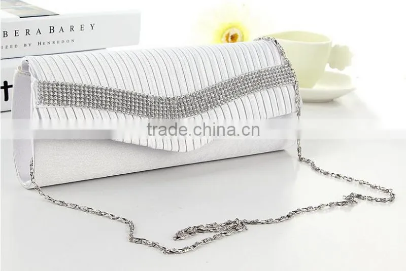 Hot sale korea rhinestone evening bag shoulder bag with chain
