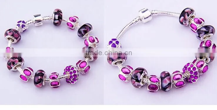 2014 fashion handmade high quality crystal fashion beads bangle