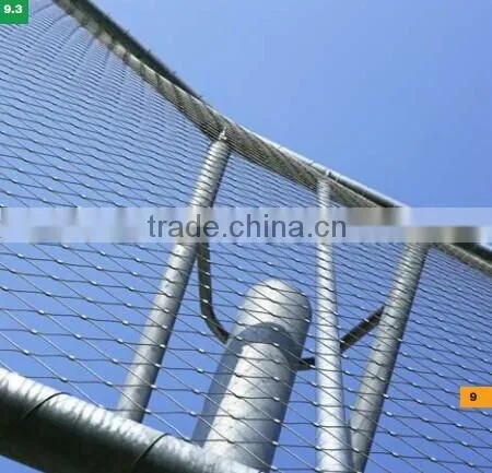 Flexible stainless steel cable net for protection