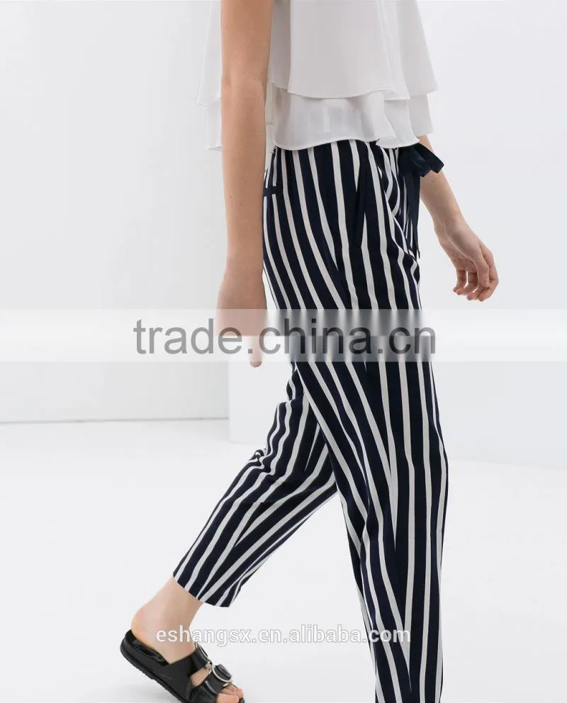 Lsdies striped with lace summer pant