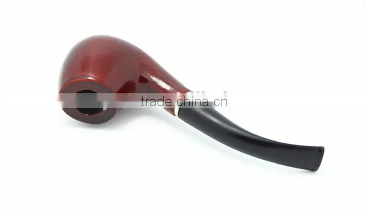 Classic Wooden Smoking Tobacco Pipe with Pouch and stand Red wooden smoking Pipe