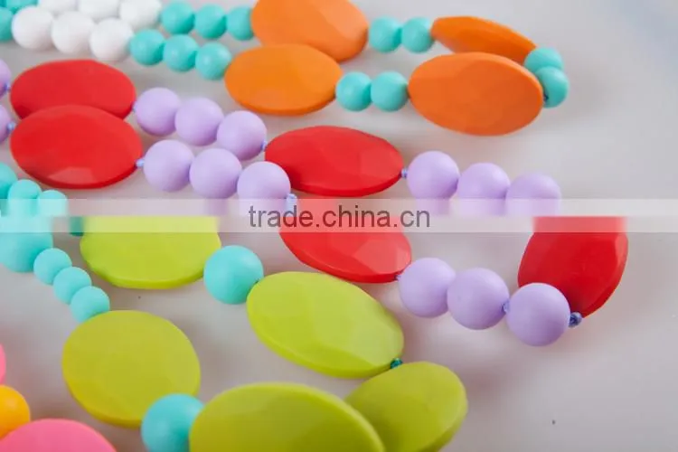 Silicone Chewable Necklace Wholesale/Food-safe Baby Enjoy Bead Necklace