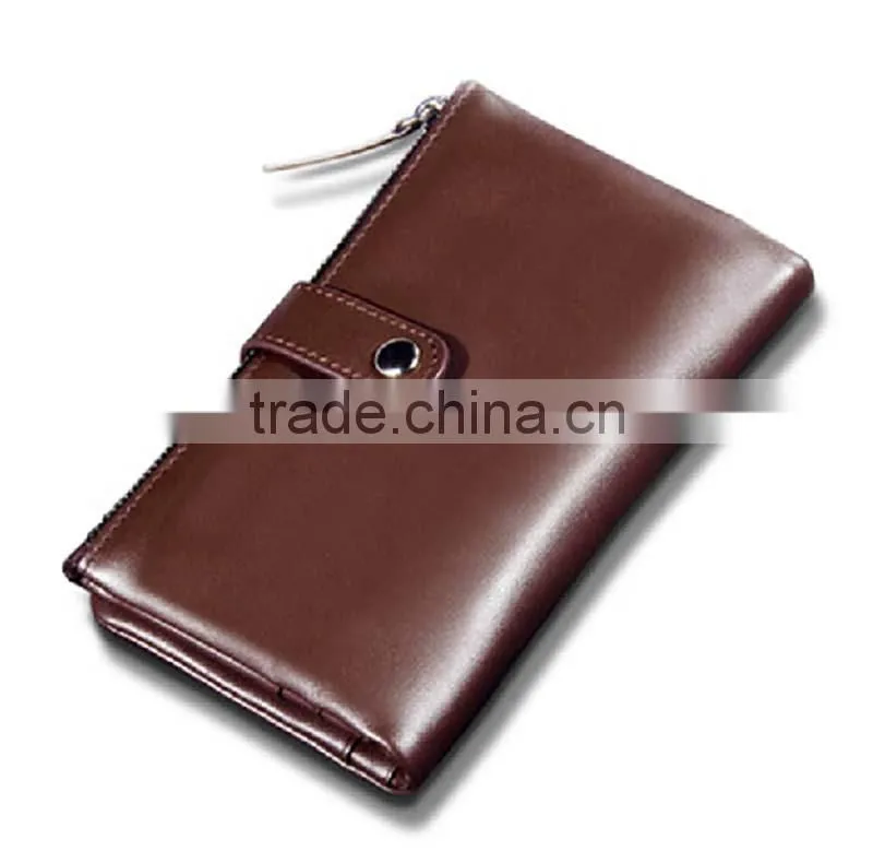 Multifunction high quality brown leather key wallet with card holder