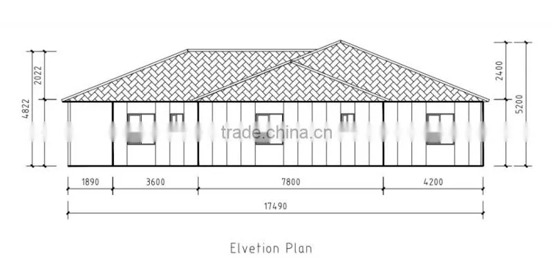low cost light steel structure permanent house/ new technology fast assembling house/three bedroom villa house