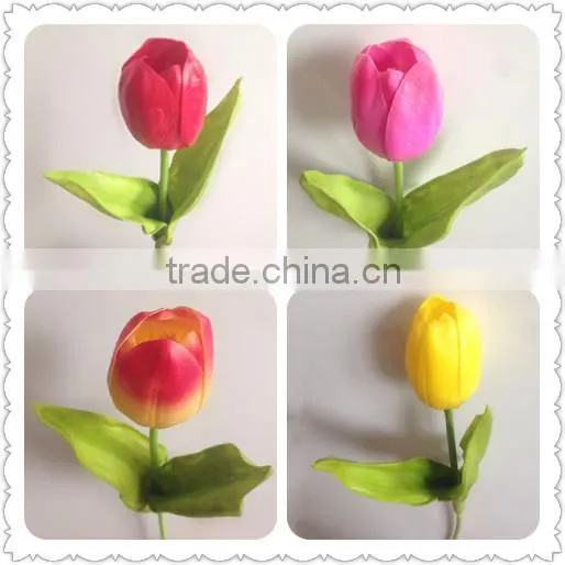 Real touch single stem handmade home decoration PU tulip flowers