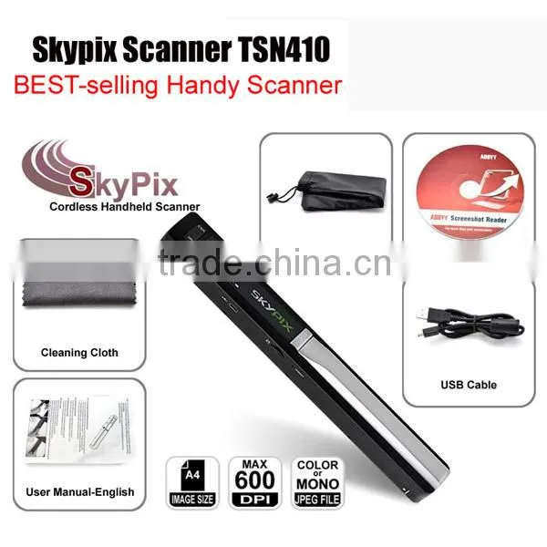 Cordless Scanner A4 Color Handyscan 900DPI Portable Handheld Scanner for Document Receipt