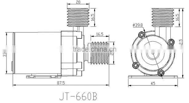 High Quality DC12V or 24V 1000L/H Micro dc submersible pump for Watering and Rockery Fountain