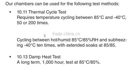 Thermal Cycling Chamber for PV Module