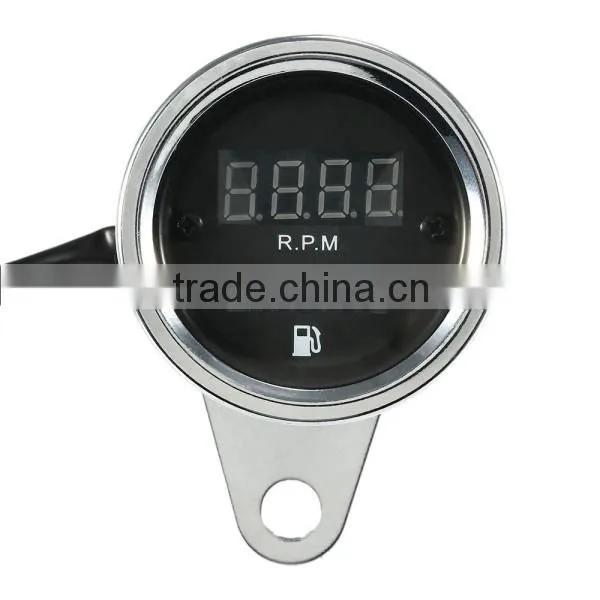 12V Motorcycle Digital 2 in 1 Tachometer RPM Shift Meter Fuel Gauge Meter with Digital LED Indicator