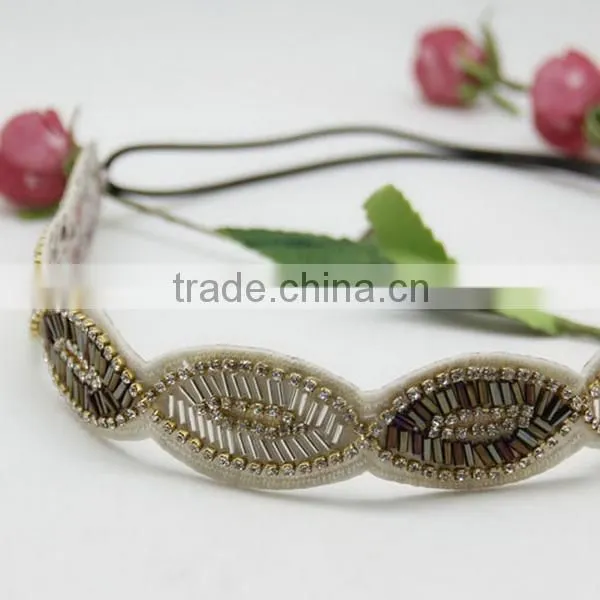 2014 wholesle Bohemia hemp rope diamond hair with hair color magnetic beads headband