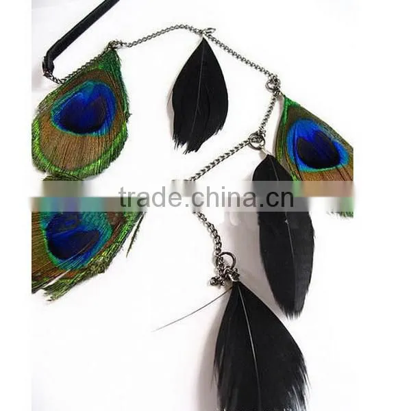 2014 fashion celebrity Bohemia hairband type peacock feather hairband