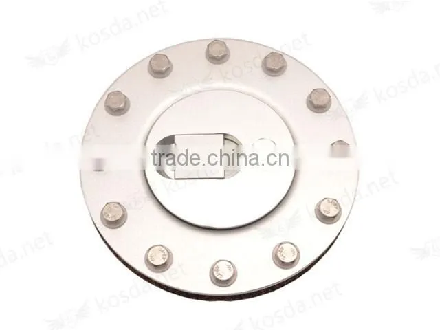 Polished finish fuel cell cap assembly gasket , 12-Bolt Flush Mount Fuel Cell Cap Assembly