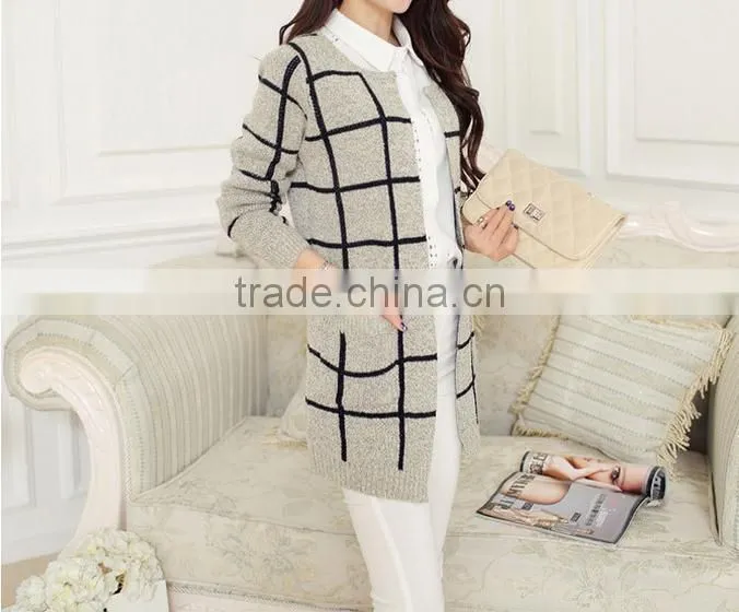 2014 hot sale new launch multi-colored long-sleeve woolen cardigan chic sweater
