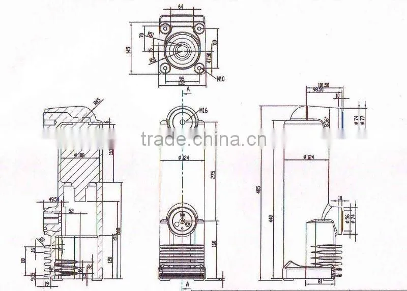 High Voltage Epoxy Resin Embedded Poles Insulator