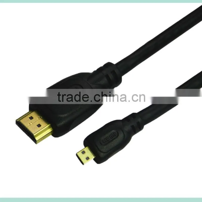 Low price HDMI 19pin A male to D male cable with Ethernet support 3D and 4K