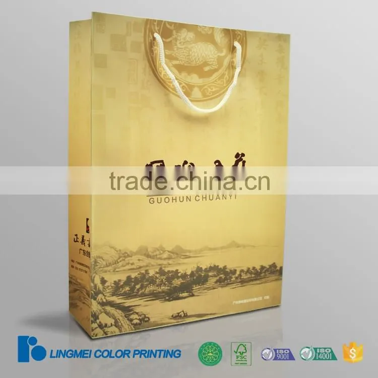 Custom printing luxury shopping paper bag