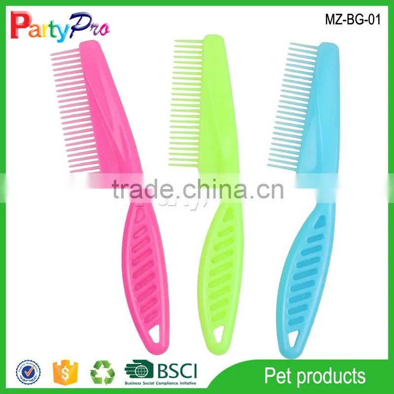 2015 wholesale Pet product plastic pp material small colorful deshedding tool & pet grooming brush