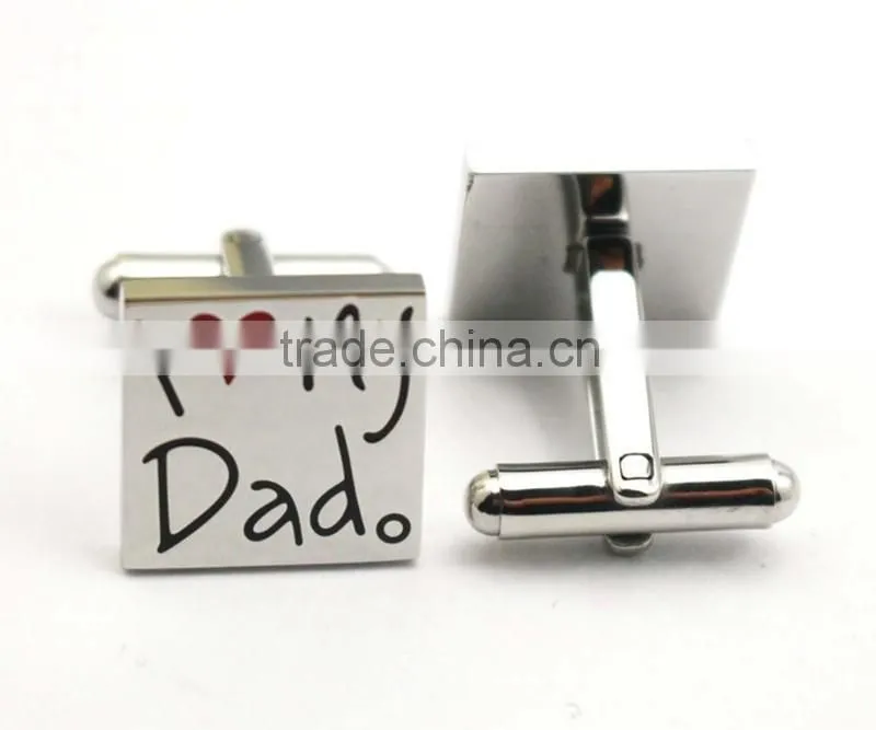 Hottets Father Day's Gift Stainless Steel Love Dad Cufflink Wholesale