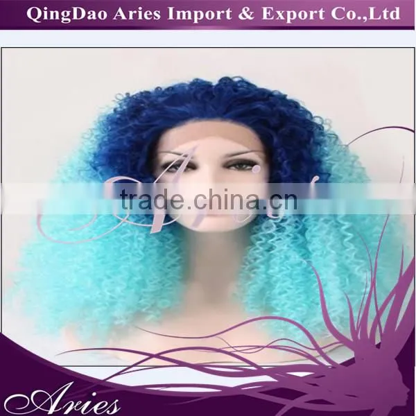 Fashion straight hair Center part bang mixed color gray synthetic lace front wig