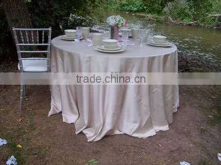 Elegant shiny satin plain table cloth for wedding