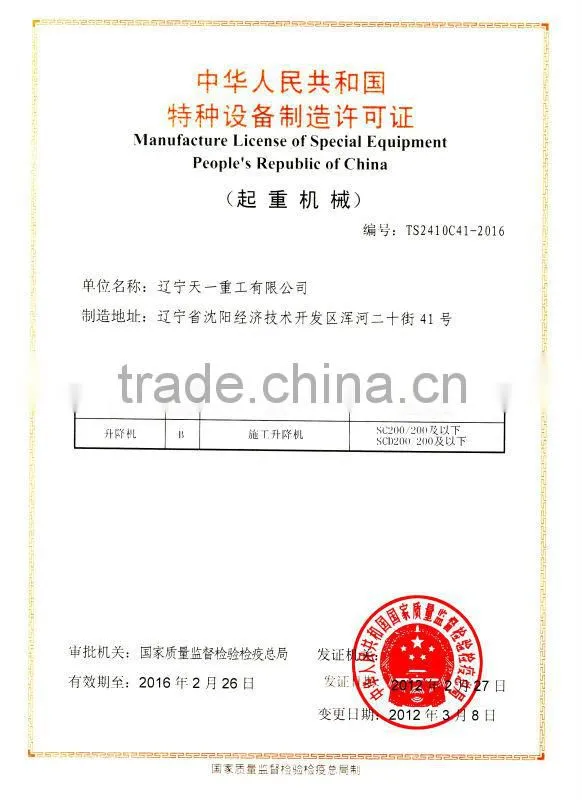 Hot Sale H25/15 Topkit Tower Crane