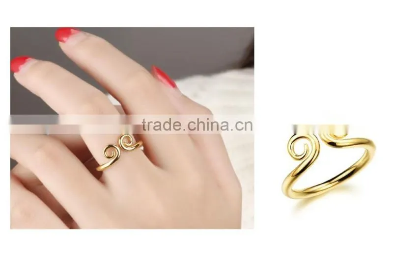 2016 latest elegant simple design gold rings without stones Hoop Ring