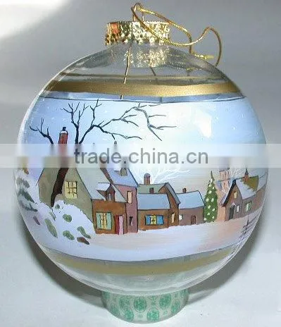 glass christmas ball , inside painted glass ball