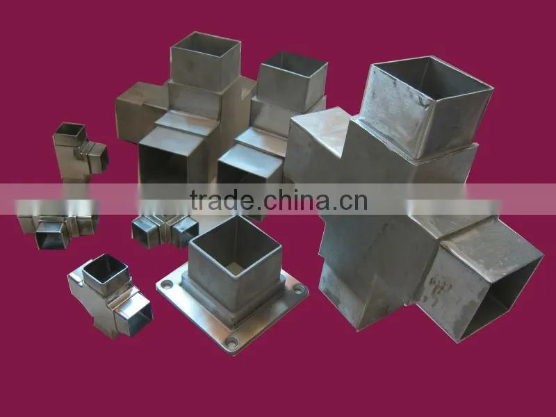 steel tube corner connectors for balcony / terrace deck railing baluster