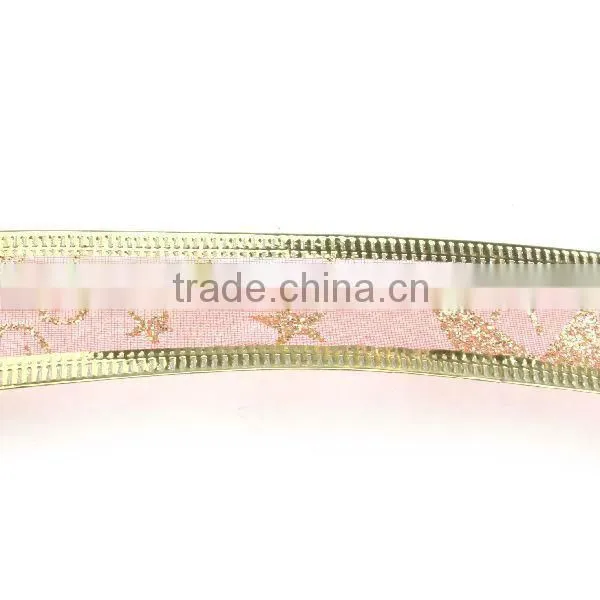 Christmas Organza Wired Ribbon for gift decoration