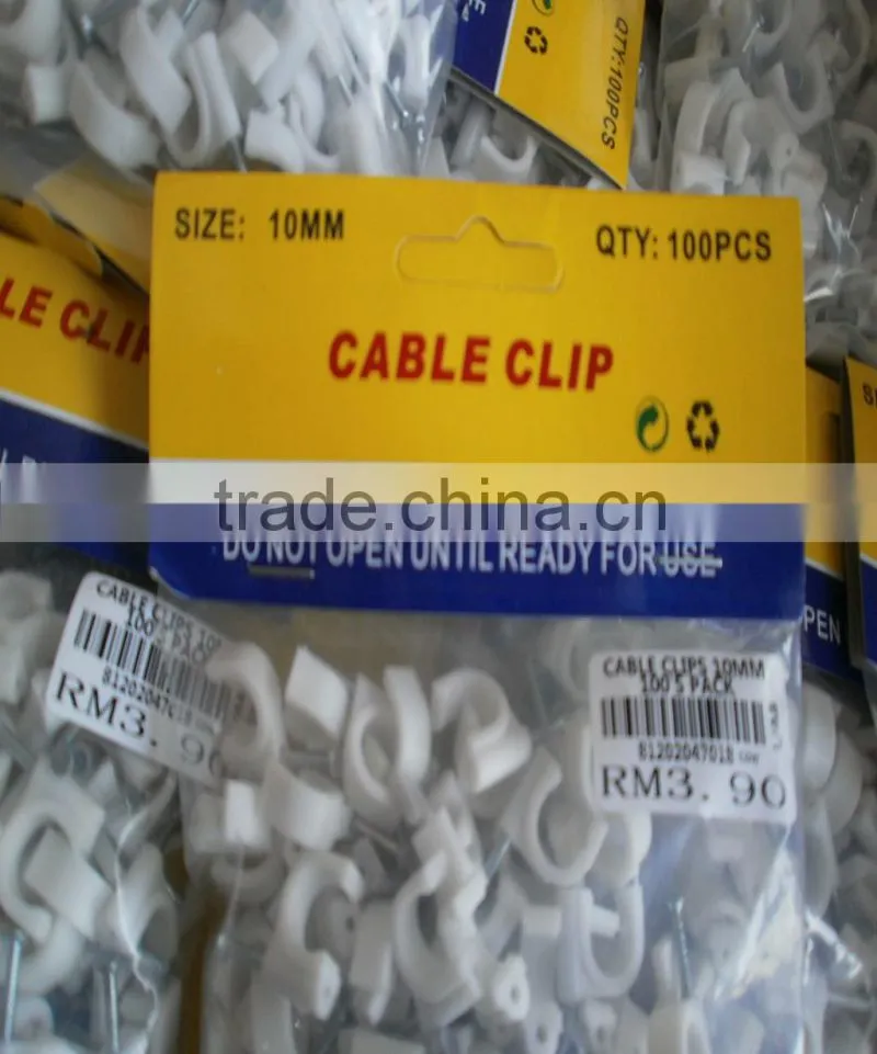 supply nail wire clips/plastic cable clips/nail cable clamps 28mm