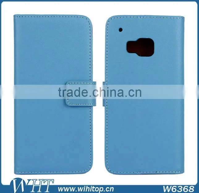 Wholesale Genuine Leather Case for HTC One M9, with Money Slot and Stand