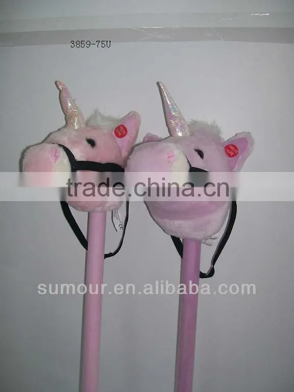 Plsuh Horse Head Stick Pink Horse toy