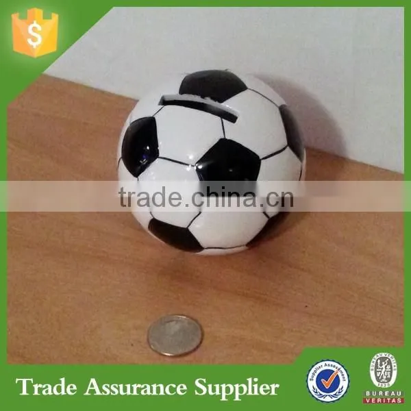 Hot Sales Soccer Ball Shaped Resin Piggy Bank Home Decor