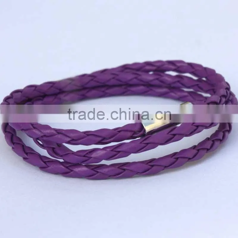NEW Fashion Handmade Leather Wrap Wristband Cuff Punk Magnetic Buckle Bracelet