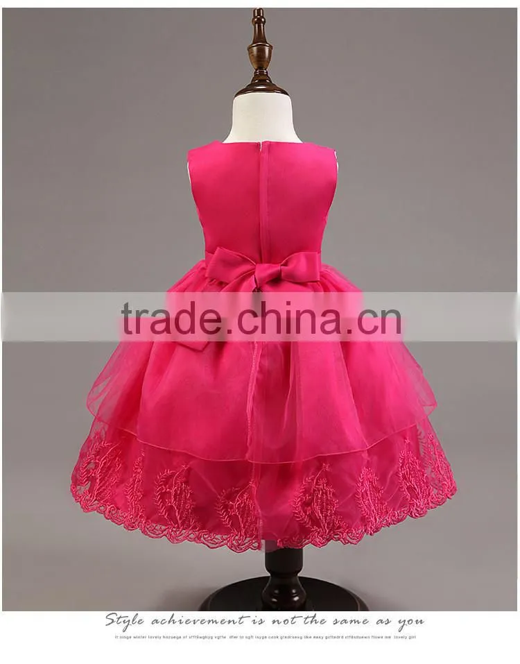 New design wholesale big bowknot vintage style boutique girls princess party dresses 2015 TR-WS27