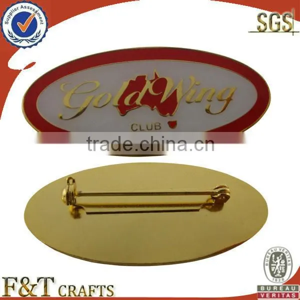 cheap metal baked enamel badges pins with safty pin