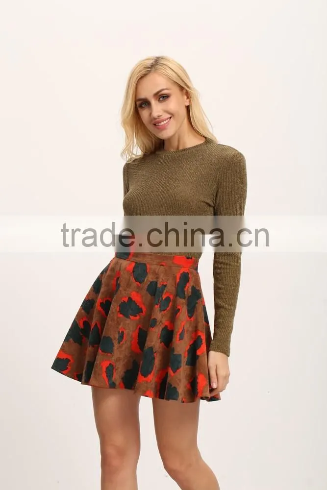 New arrival winter casual printing A-line skirt