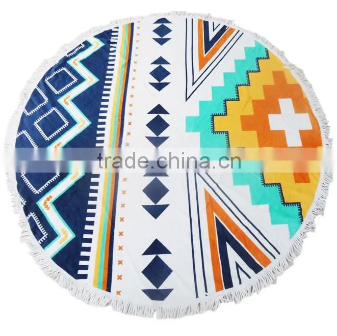 High quality 100% cotton printing round beach towels