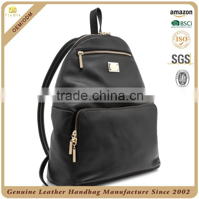 CSS1597-001 Low price Black leather laptop backpack bag