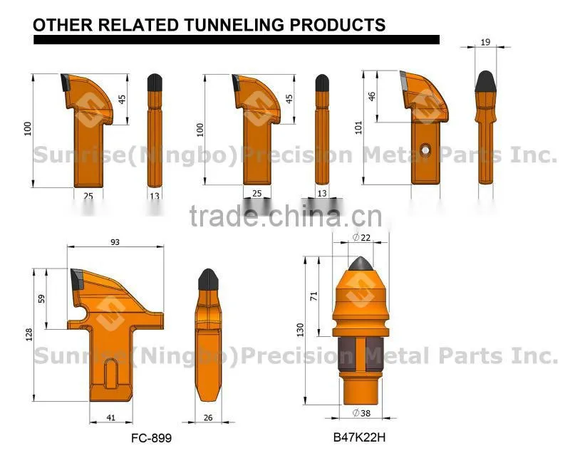 Tbm tunnel boring drilling machine coal mine roadheader coal cutting conical coal mine cutter auger miner drill bit tunnel