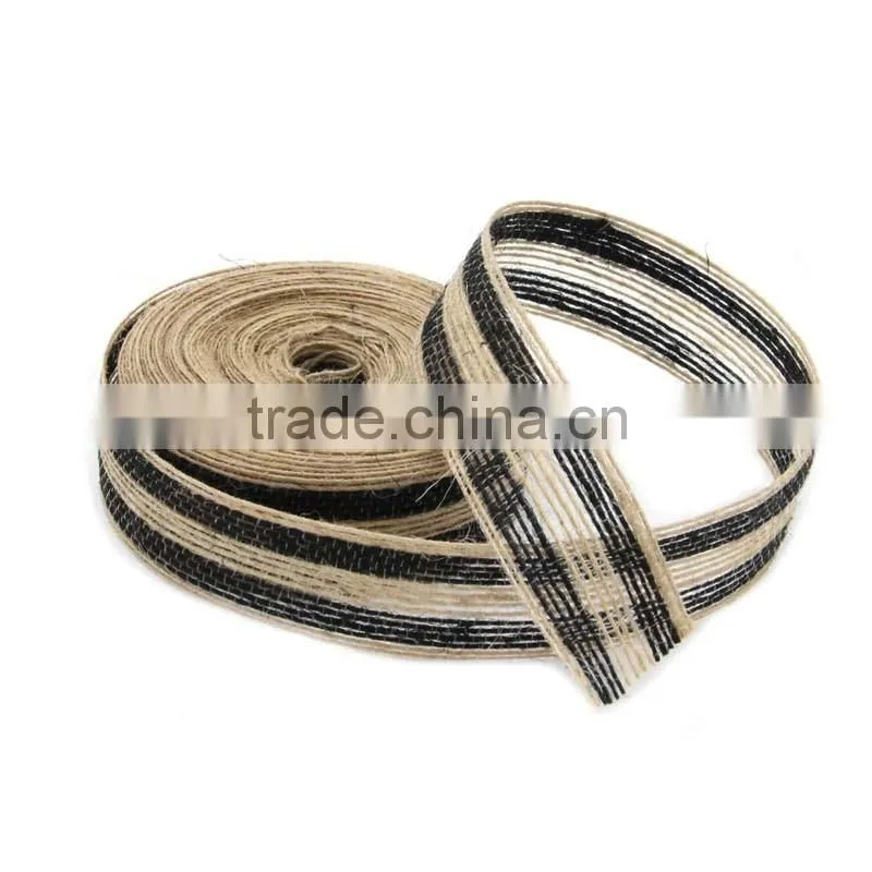 2.5cm*10m natural colourful jute ribbon