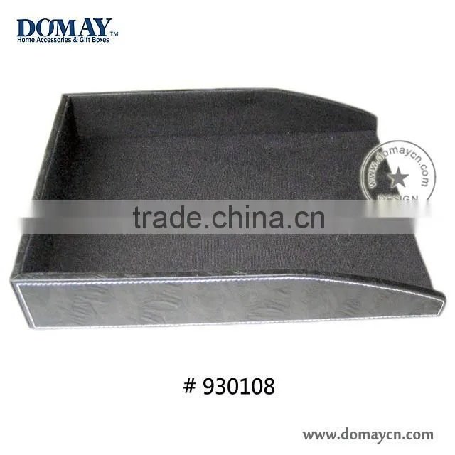 Faux leather desk accessories office supplies A4 document tray, wholesale file tray