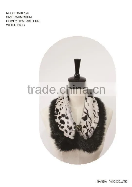 New design fashion women fake fur scarf/shawl