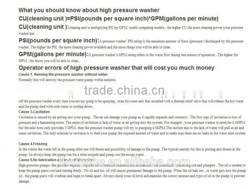Factory Price Water Tank Gasoline Pressure Washer