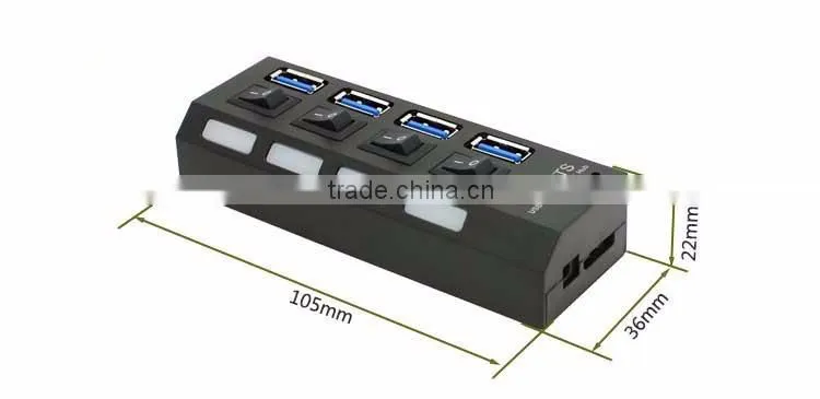 Wholesale High Speed Mini 4 Ports USB 3.0 Hub USB Port For Laptop PC Computer Laptop Peripherals Accessories Free Drop Shipping