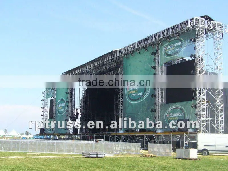 RP aluminum stage aluminum truss with crowd control barricade